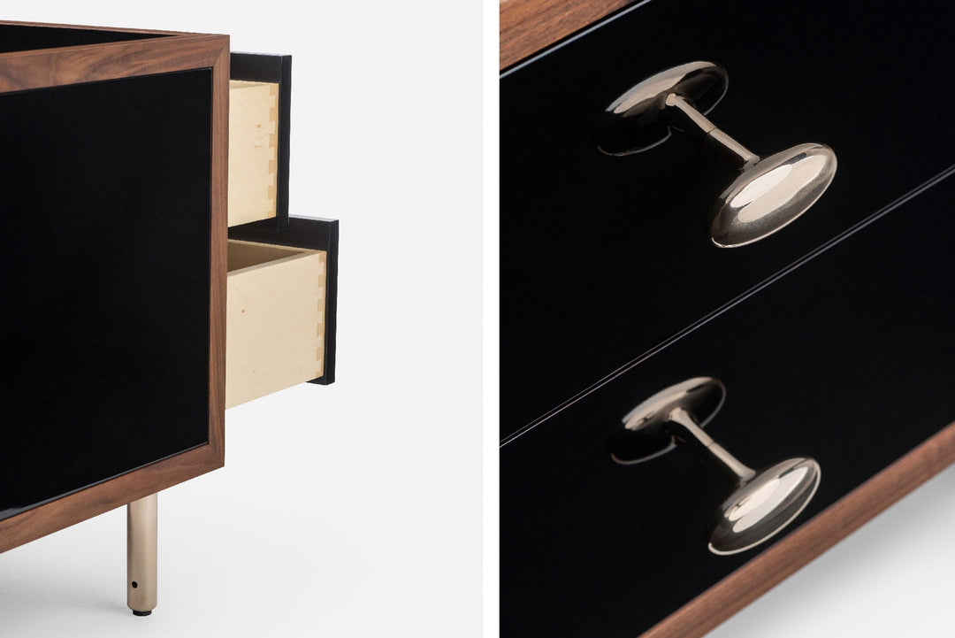 DANISH OILED WALNUT & BLACK GLOSS HDF