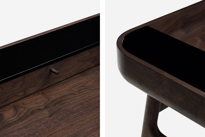 BLACK OILED WALNUT & BLACK GLOSS HDF
