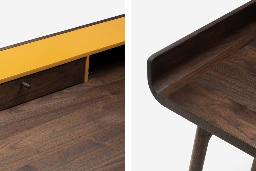 BLACK OILED WALNUT & OCHRE GLOSS HDF