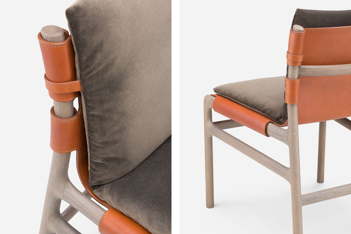 OXIDISED OAK & DARK TAN LEATHER & BALBOA 29 FABRIC