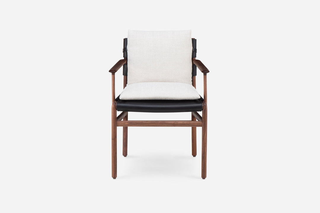 DANISH OILED WALNUT & BLACK LEATHER & ECRITURE 0210 FABRIC