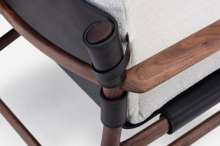 DANISH OILED WALNUT & BLACK LEATHER & ECRITURE 0210 FABRIC