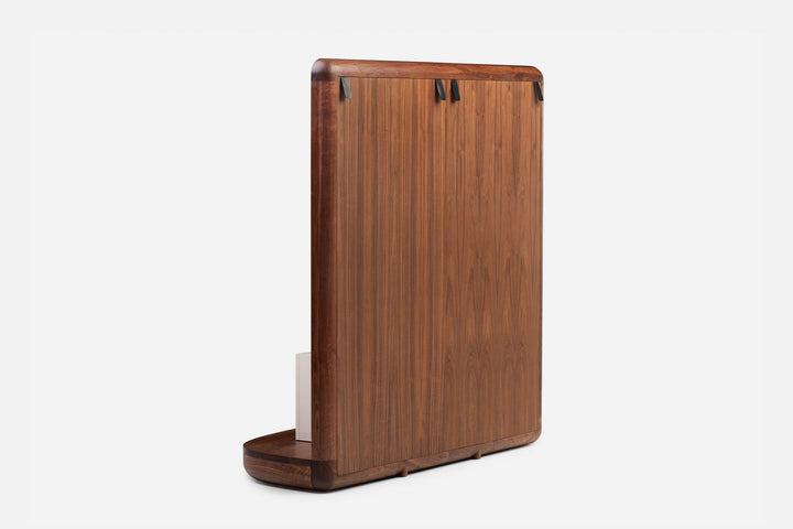 DANISH OILED WALNUT & WHITE GLOSS LACQUER & BLACK MARQUINA MARBLE