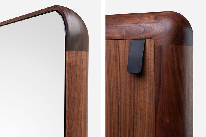 DANISH OILED WALNUT & WHITE GLOSS LACQUER & BLACK MARQUINA MARBLE