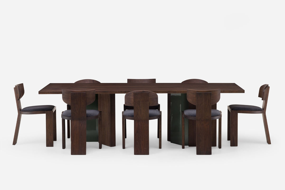 BLACK OILED WALNUT & COVE GLOSS HDF (MODEL: M + VEGA A CHAIR & VEGA B CHAIR)