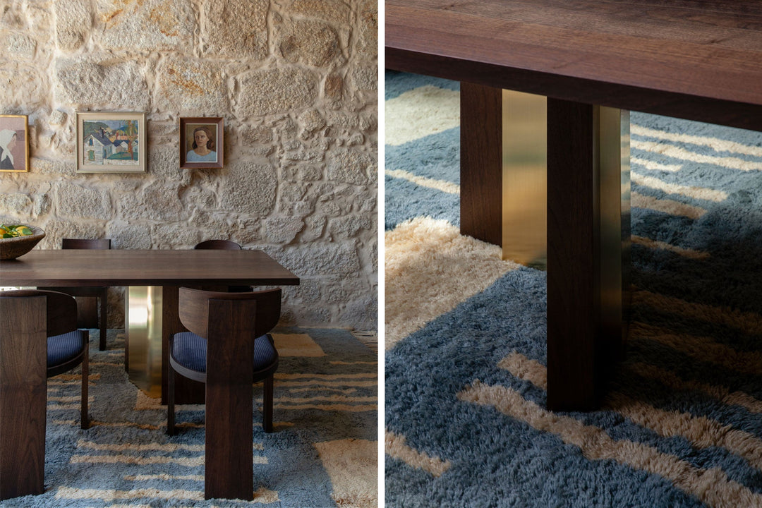 IZAR DINING TABLE WITH BRASS