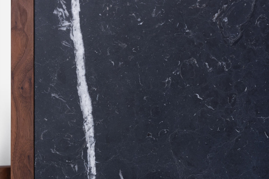 DANISH OILED WALNUT & BLACK MARQUINA MARBLE (MODEL: GM)