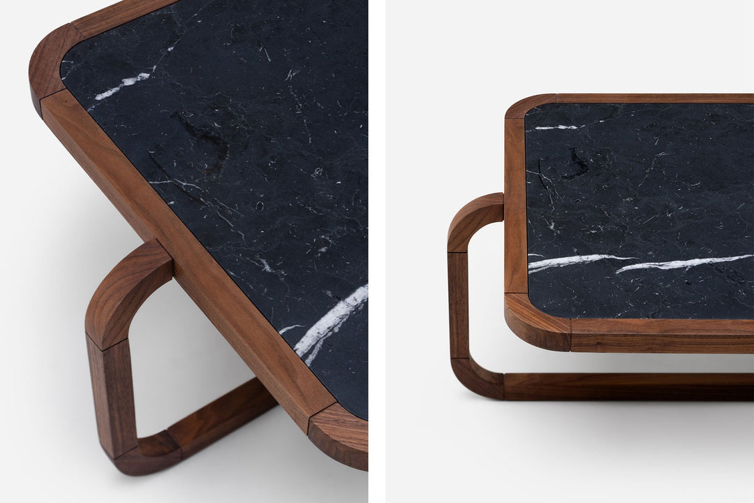 DANISH OILED WALNUT & BLACK MARQUINA MARBLE (MODEL: GM)