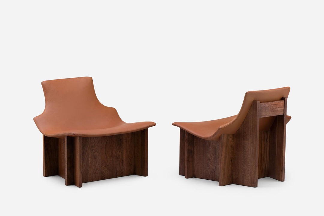 DANISH OILED WALNUT & BROWN NATURAL GRAIN LEATHER