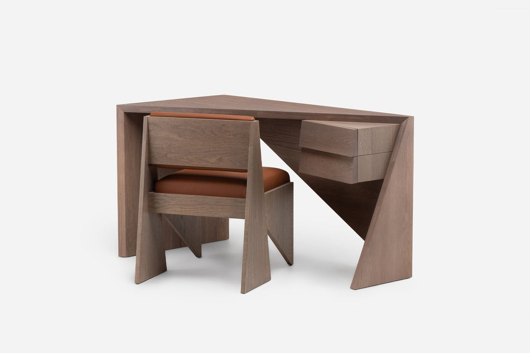 OXIDISED OAK & BROWN NATURAL GRAIN LEATHER (+ DENEB DESK)