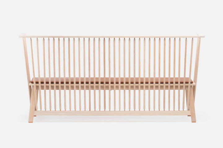 WHITE OILED ASH  (+ OPTIONAL SEAT PAD IN BROWN NATURAL GRAIN LEATHER)