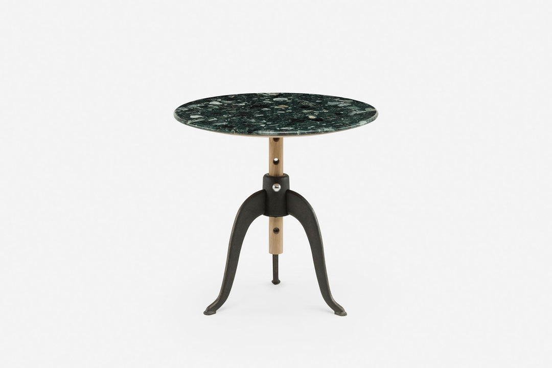 WHITE OILED OAK & VERDE TERRAZZO & CAST IRON