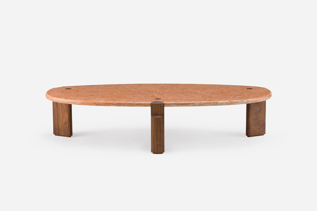 ROSA NEGRAIS MARBLE & DANISH OILED WALNUT (MODEL: LFM, H 35 CM)