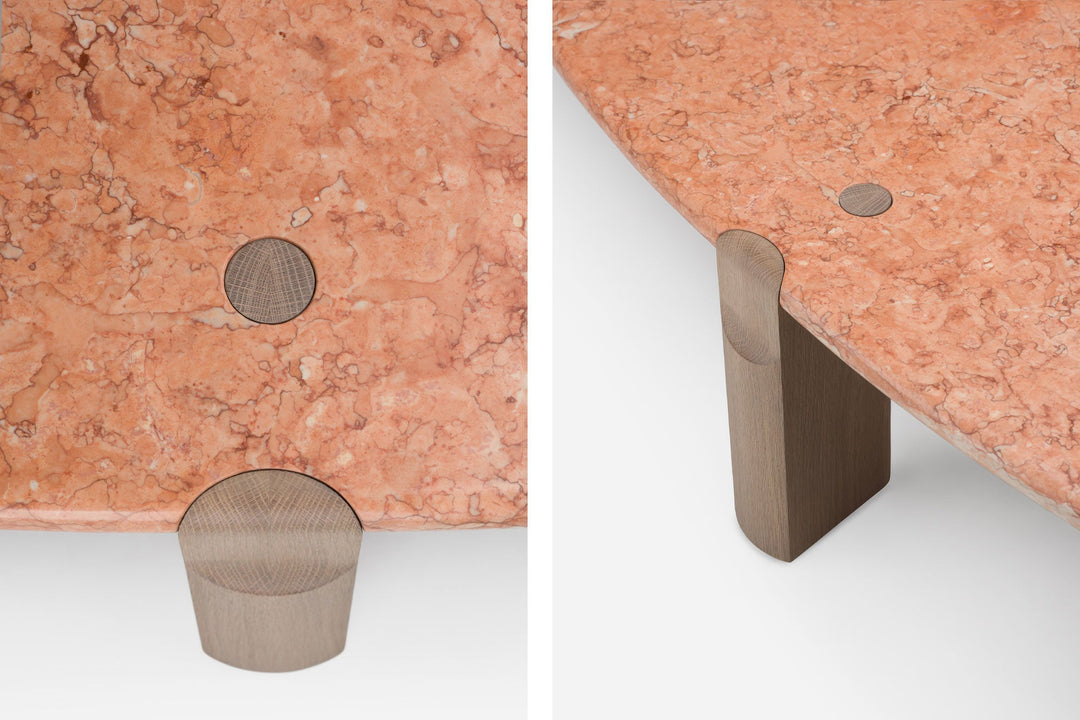 ROSA NEGRAIS MARBLE & OXIDISED OAK (MODEL: LFM, H 35 CM)