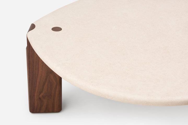 ATAIJA CREME LIMESTONE & DANISH OILED WALNUT (MODEL: MJM, H 45 CM)