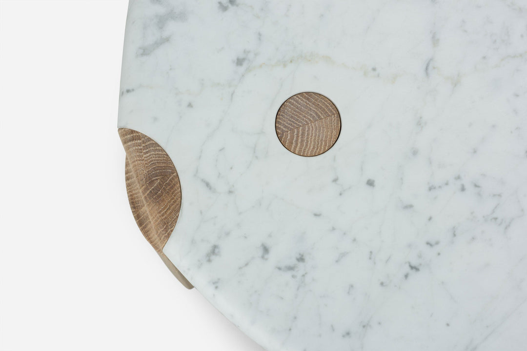 CARRARA MARBLE & WHITE OILED OAK (MODEL: SIM, H 40 CM)