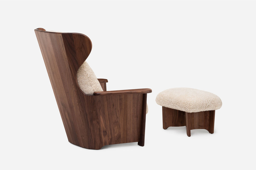 DANISH OILED WALNUT & MOHAWI SHEEPSKIN (+ TWENTY-FIVE BERGERE CHAIR)