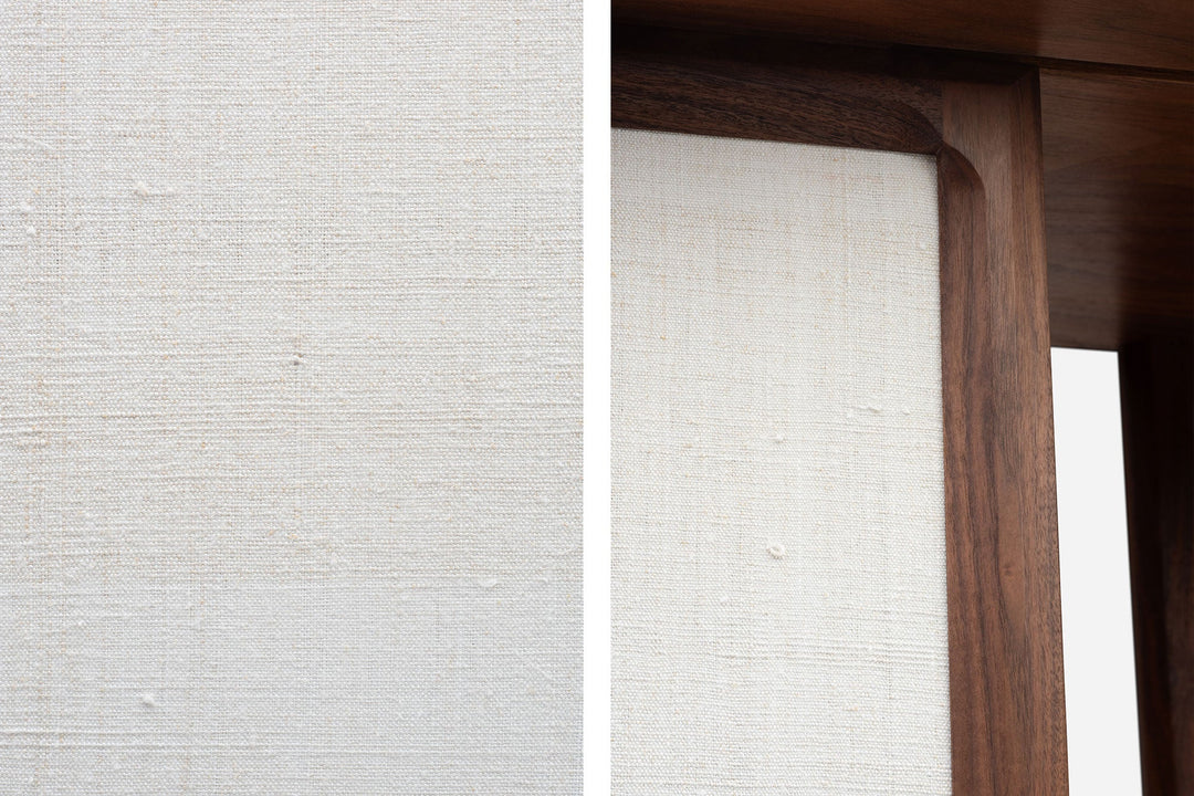 DANISH OILED WALNUT & NATURAL WHITE FLORES LINEN TEXTILE
