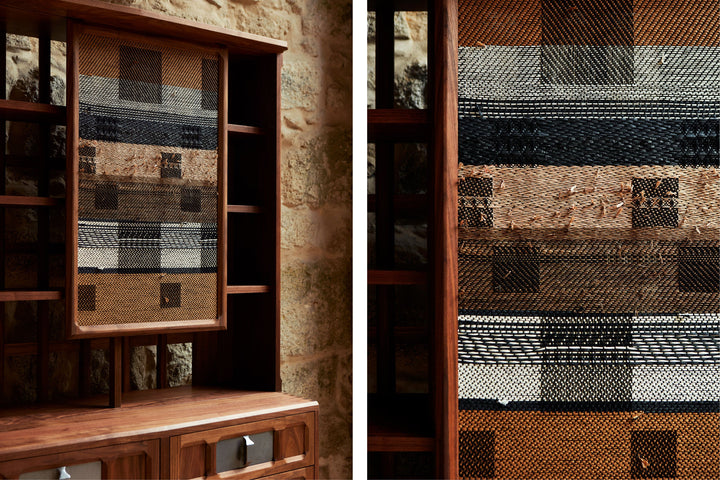 DANISH OILED WALNUT & GREY CERAMIC & CATARINA RICCABONA PANEL (MODEL: MFN)