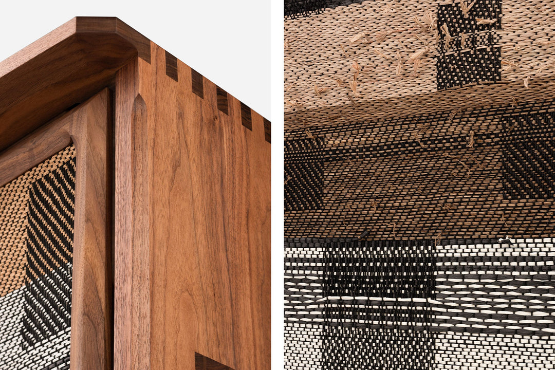 DANISH OILED WALNUT & GREY CERAMIC & CATARINA RICCABONA PANEL (MODEL: MFN)