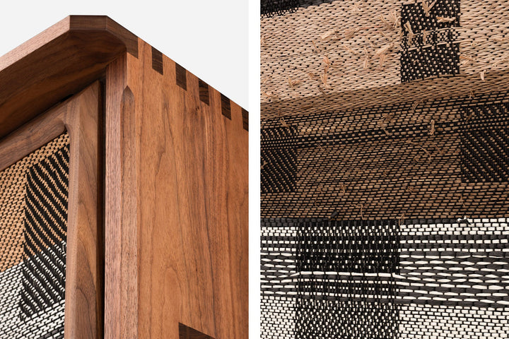 DANISH OILED WALNUT & GREY CERAMIC & CATARINA RICCABONA PANEL (MODEL: MFN)