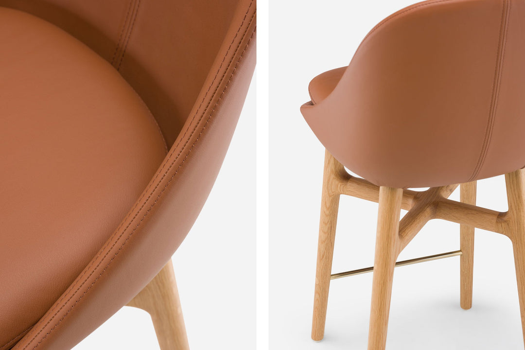 DANISH OILED OAK & BROWN NATURAL GRAIN LEATHER (MODEL: P)