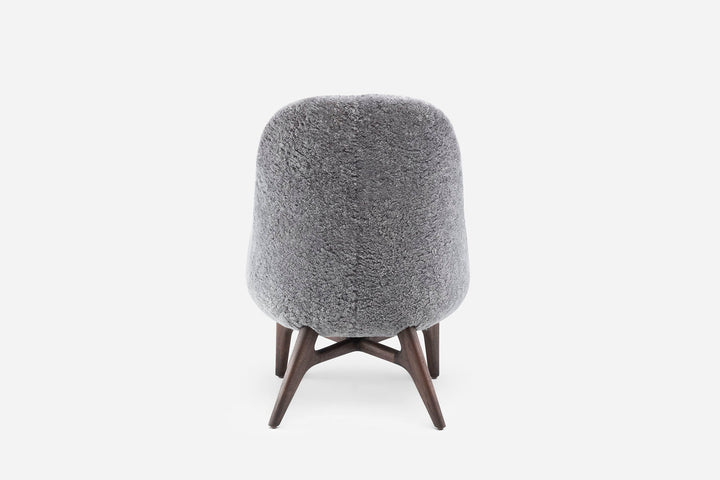 BLACK OILED WALNUT & SCANDINAVIAN GREY CURLY SHEEPSKIN