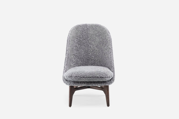 BLACK OILED WALNUT & SCANDINAVIAN GREY CURLY SHEEPSKIN