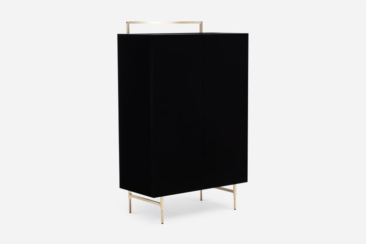 BLACK OILED WALNUT & BLACK GLOSS HDF & BRUSHED BRASS