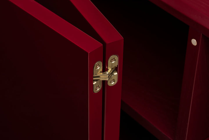 BORDEAUX PAINTED ASH & BORDEAUX GLOSS HDF & BRUSHED BRASS