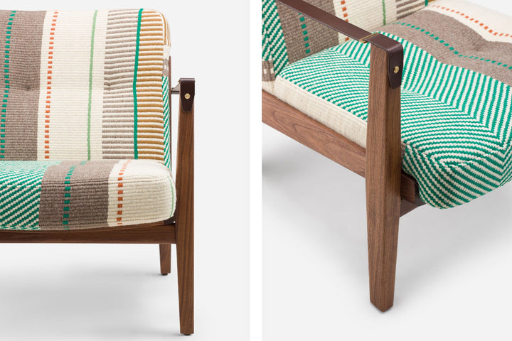 DANISH OILED WALNUT & MANTA ESPINHADA VERDE & BROWN LEATHER STRAPS