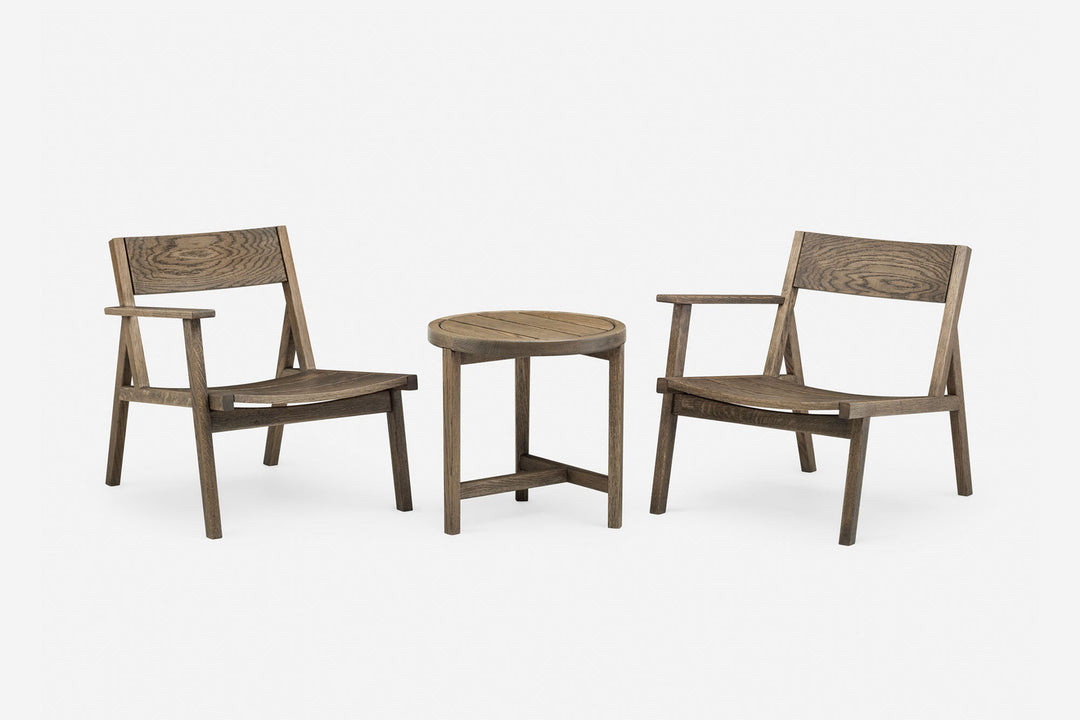 BLACK OILED EUROPEAN OAK (MODEL: ZL + 98.6°F OUTDOOR SIDE TABLE)