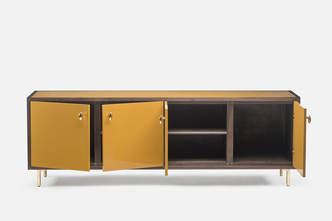 BLACK OILED WALNUT & OCHRE GLOSS HDF