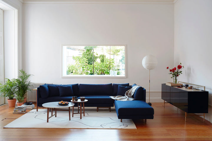 DANISH OILED WALNUT & CARRARA MARBLE (+ FRAME SOFA, TRIO SIDE TABLE, TRUNK LOW CABINET)