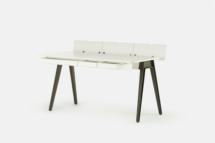 WHITE PAINTED ASH & CAST IRON