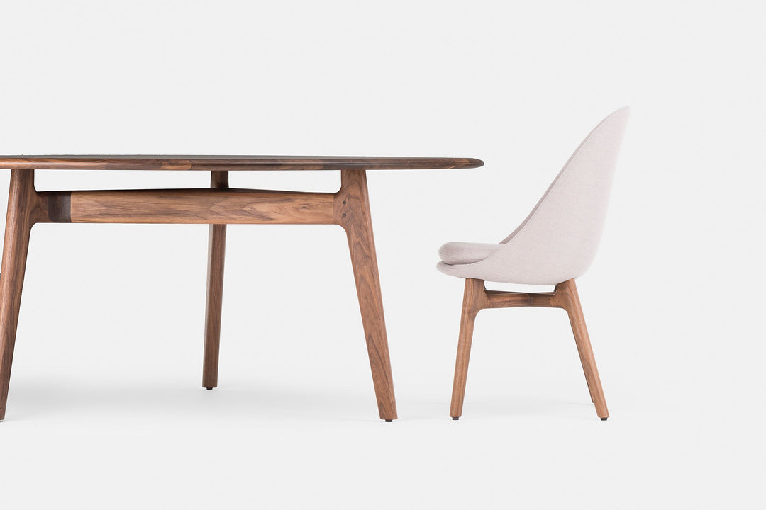 DANISH OILED WALNUT (MODEL: LR + SOLO DINING CHAIR)