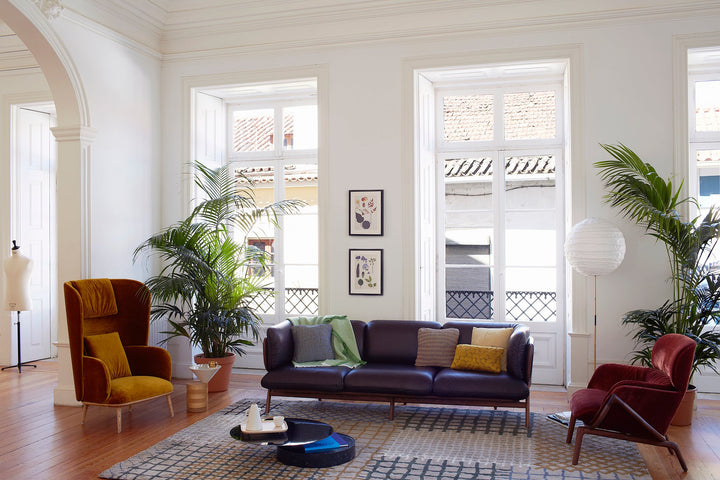 BLACK MARQUINA MARBLE & BLACK GLOSS HDF (+ STANLEY SOFA, BLANCHE BERGERE, ELYSIA LOUNGE CHAIR, AND LAUREL SIDE TABLE)