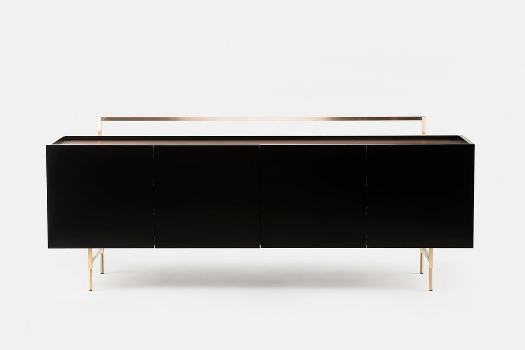 DANISH OILED WALNUT & BLACK GLOSS HDF & BRUSHED BRASS