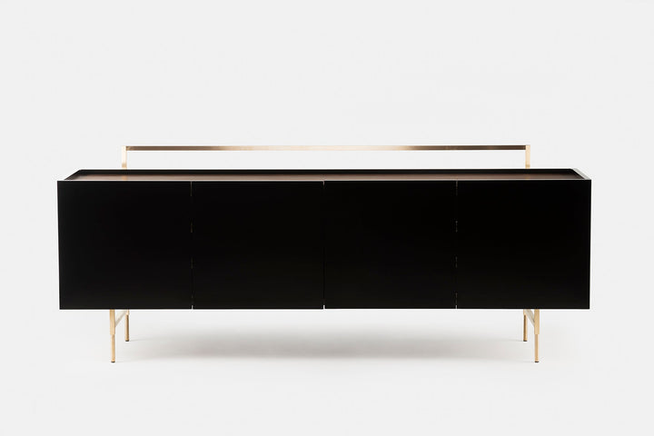 DANISH OILED WALNUT & BLACK GLOSS HDF & BRUSHED BRASS